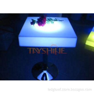 Square Chargeable Illuminated LED Bar Tables With Multi Col